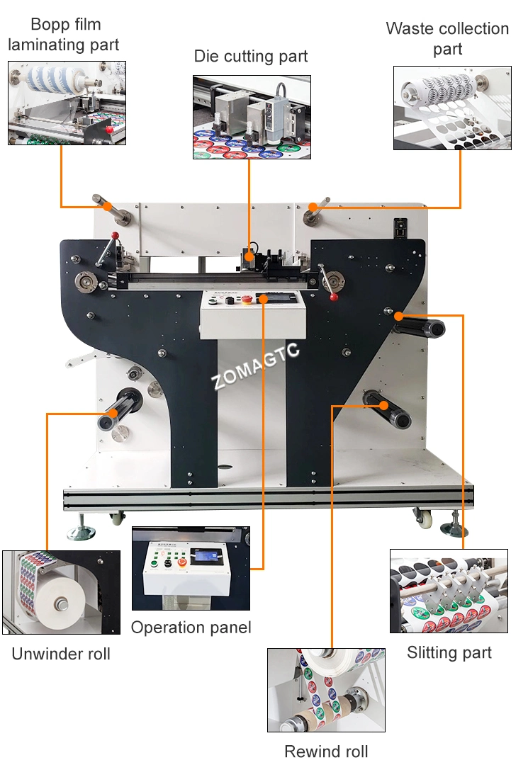 Hot Selling High Speed Digital Label Die Cutting Laminating Slitting Rewinding All in One Machine Label Die Cutting Machine